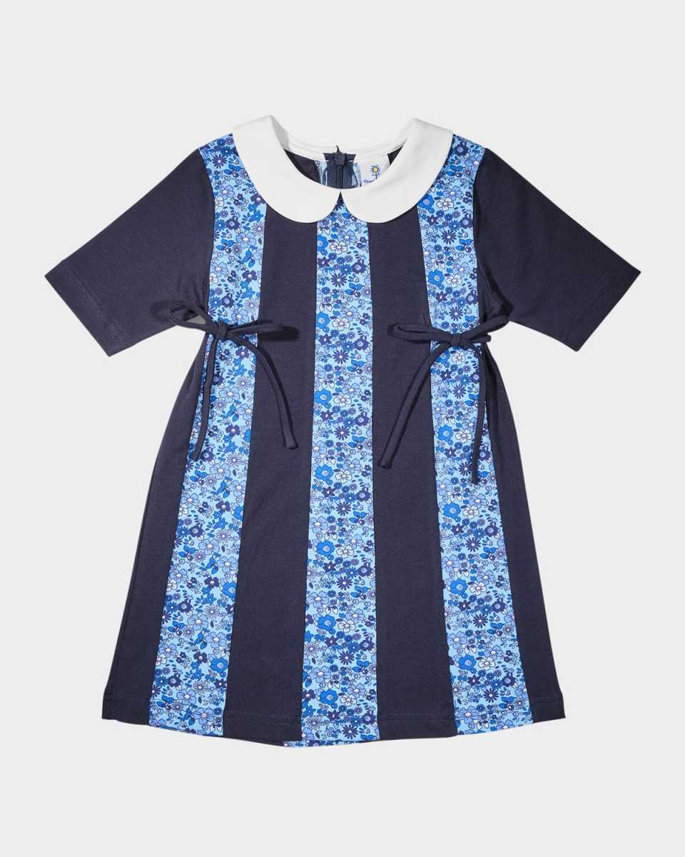 Girl's Floral-Print Knit Colorblock Dress, Size 2-
